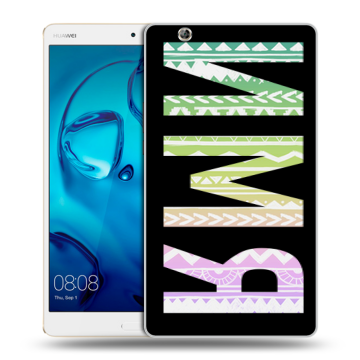 Силиконовый чехол на Huawei MediaPad M3 с принтом ИМЯ