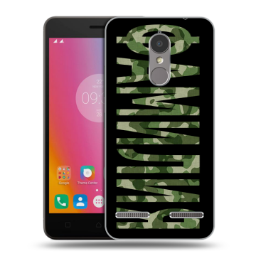 Силиконовый чехол на Lenovo K6 с принтом ФАМИЛИЯ