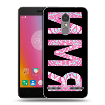 Силиконовый чехол на Lenovo K6 с принтом ИМЯ
