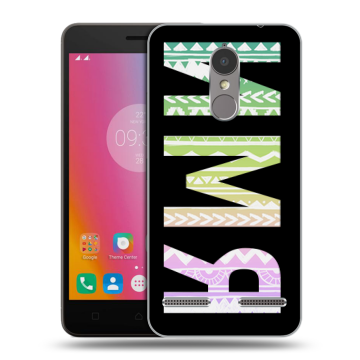 Силиконовый чехол на Lenovo K6 с принтом ИМЯ