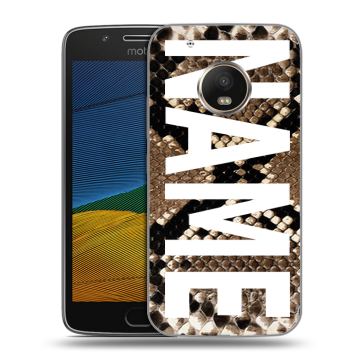 Силиконовый чехол на Lenovo Moto G5 с принтом NAME