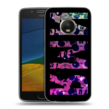 Силиконовый чехол на Lenovo Moto G5 с принтом ИМЯ