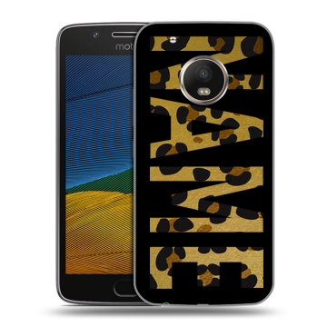 Силиконовый чехол на Lenovo Moto G5 с принтом NAME
