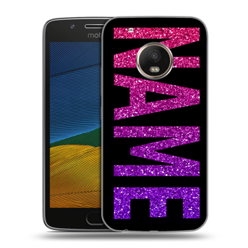 Силиконовый чехол на Lenovo Moto G5 с принтом NAME