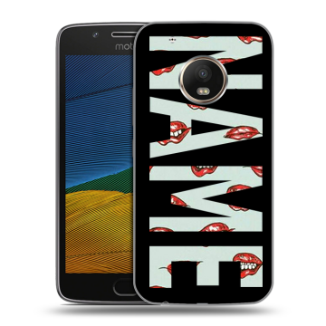 Силиконовый чехол на Lenovo Moto G5 с принтом NAME