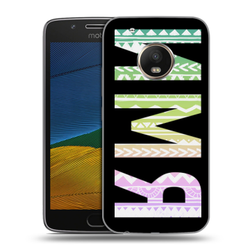 Силиконовый чехол на Lenovo Moto G5 с принтом ИМЯ