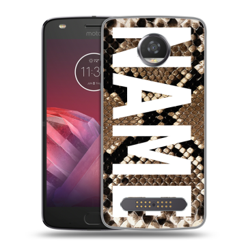 Силиконовый чехол на Motorola Moto Z2 Play с принтом NAME