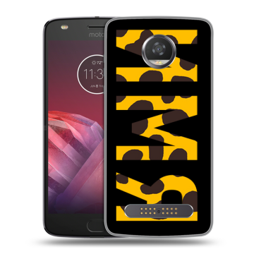 Силиконовый чехол на Motorola Moto Z2 Play с принтом ИМЯ