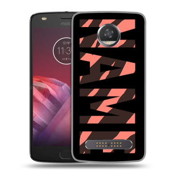 Силиконовый чехол на Motorola Moto Z2 Play с принтом NAME