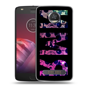 Силиконовый чехол на Motorola Moto Z2 Play с принтом ИМЯ