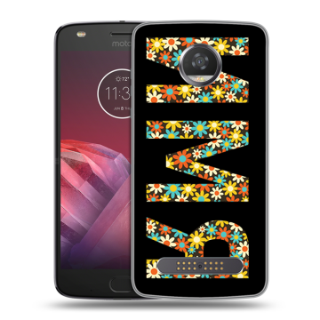 Силиконовый чехол на Motorola Moto Z2 Play с принтом ИМЯ