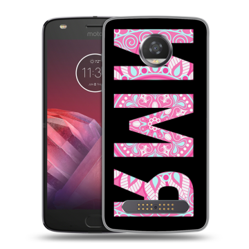 Силиконовый чехол на Motorola Moto Z2 Play с принтом ИМЯ