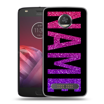 Силиконовый чехол на Motorola Moto Z2 Play с принтом NAME