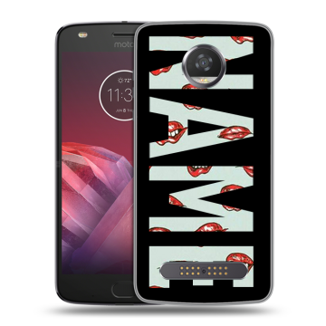 Силиконовый чехол на Motorola Moto Z2 Play с принтом NAME