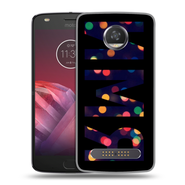 Силиконовый чехол на Motorola Moto Z2 Play с принтом ИМЯ