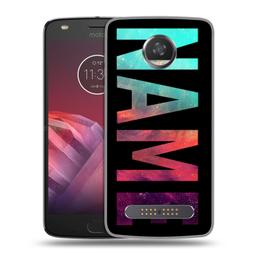 Силиконовый чехол на Motorola Moto Z2 Play с принтом NAME