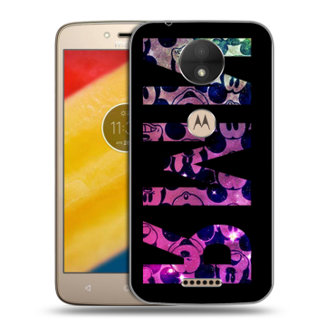 Пластиковый чехол на Motorola Moto C с принтом ИМЯ