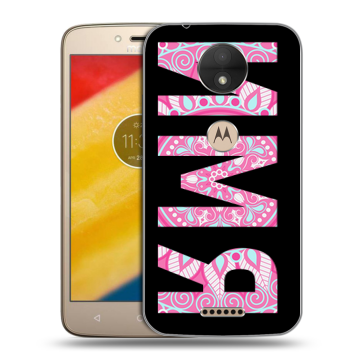 Пластиковый чехол на Motorola Moto C с принтом ИМЯ