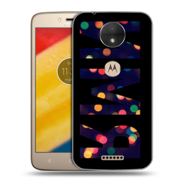 Пластиковый чехол на Motorola Moto C с принтом ИМЯ