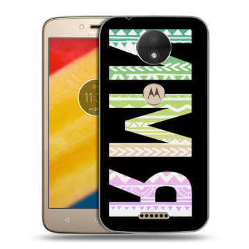 Пластиковый чехол на Motorola Moto C с принтом ИМЯ