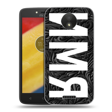 Силиконовый чехол на Motorola Moto C Plus с принтом ИМЯ