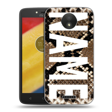 Силиконовый чехол на Motorola Moto C Plus с принтом NAME