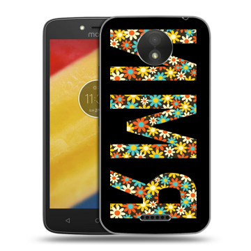 Силиконовый чехол на Motorola Moto C Plus с принтом ИМЯ