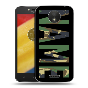 Силиконовый чехол на Motorola Moto C Plus с принтом NAME