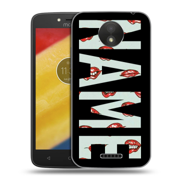 Силиконовый чехол на Motorola Moto C Plus с принтом NAME