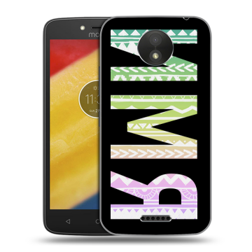 Силиконовый чехол на Motorola Moto C Plus с принтом ИМЯ