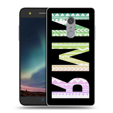 Силиконовый чехол на ZTE Blade V7 Plus с принтом ИМЯ