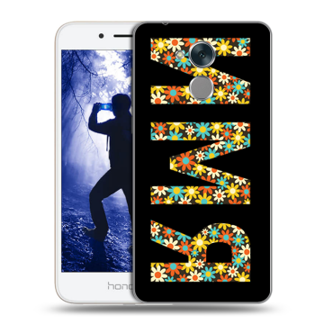 Силиконовый противоударный чехол на Huawei Honor 6A с принтом ИМЯ