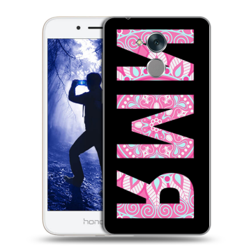 Силиконовый противоударный чехол на Huawei Honor 6A с принтом ИМЯ