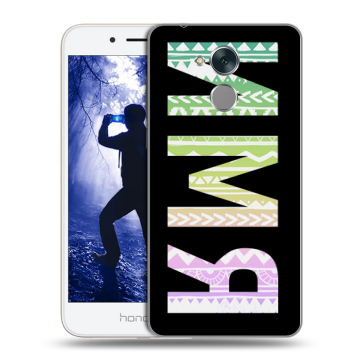 Силиконовый противоударный чехол на Huawei Honor 6A с принтом ИМЯ