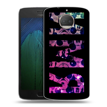 Пластиковый чехол на Motorola Moto G5s Plus с принтом ИМЯ