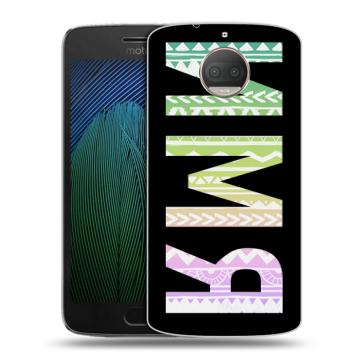 Пластиковый чехол на Motorola Moto G5s Plus с принтом ИМЯ