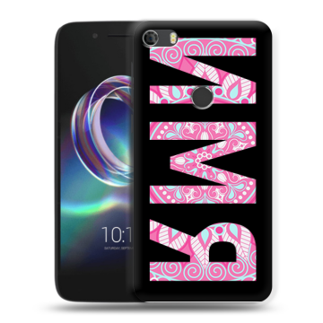 Силиконовый чехол на Alcatel Idol 5 с принтом ИМЯ