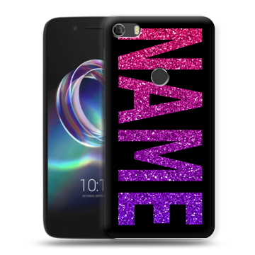 Силиконовый чехол на Alcatel Idol 5 с принтом NAME