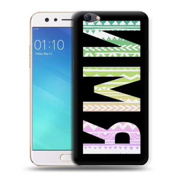 Силиконовый чехол на OPPO F3 с принтом ИМЯ