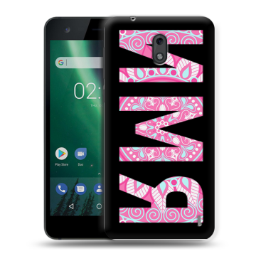 Силиконовый чехол на Nokia 2 с принтом ИМЯ
