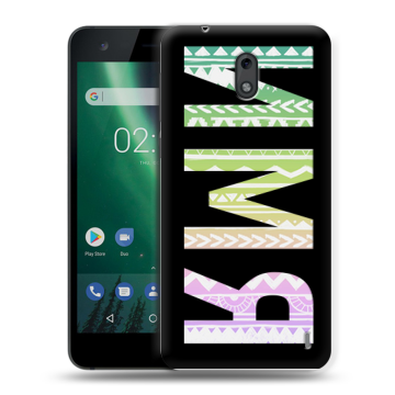 Силиконовый чехол на Nokia 2 с принтом ИМЯ