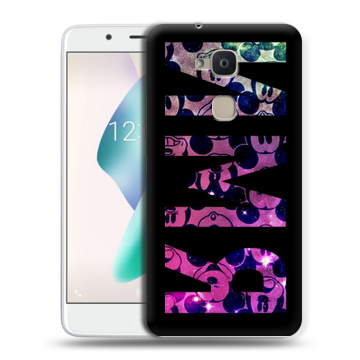 Силиконовый чехол на BQ Aquaris V Plus с принтом ИМЯ
