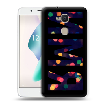 Силиконовый чехол на BQ Aquaris V Plus с принтом ИМЯ