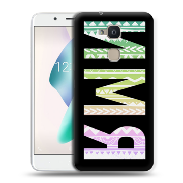 Силиконовый чехол на BQ Aquaris V Plus с принтом ИМЯ