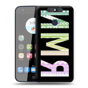 Силиконовый чехол на ZTE Blade V8C с принтом ИМЯ