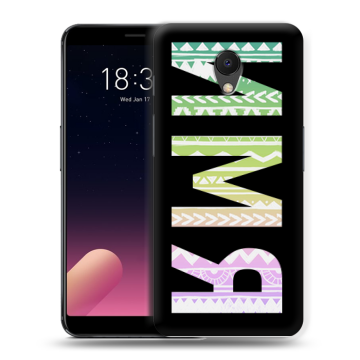 Силиконовый чехол на Meizu M6s с принтом ИМЯ