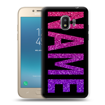 Силиконовый противоударный чехол на Samsung Galaxy J2 (2018) с принтом NAME