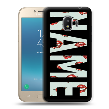 Силиконовый противоударный чехол на Samsung Galaxy J2 (2018) с принтом NAME