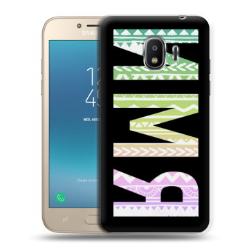Силиконовый противоударный чехол на Samsung Galaxy J2 (2018) с принтом ИМЯ