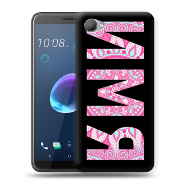 Силиконовый чехол на HTC Desire 12 с принтом ИМЯ